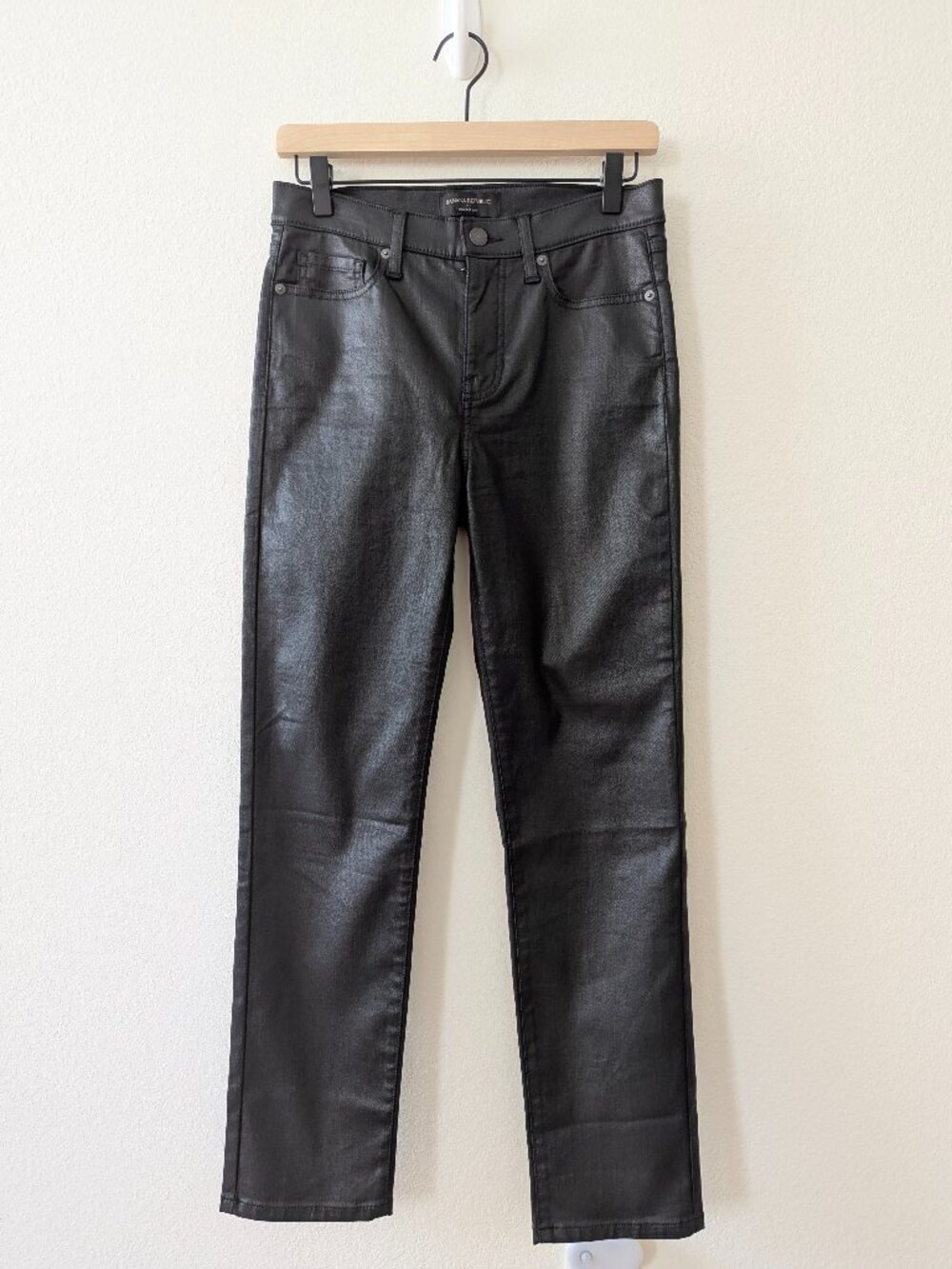 Banana Republic Factory 27/4 Black Coated High Rise Slim Jeans Stretch